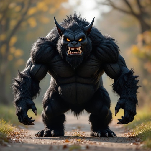 Create a fat black looking monster
