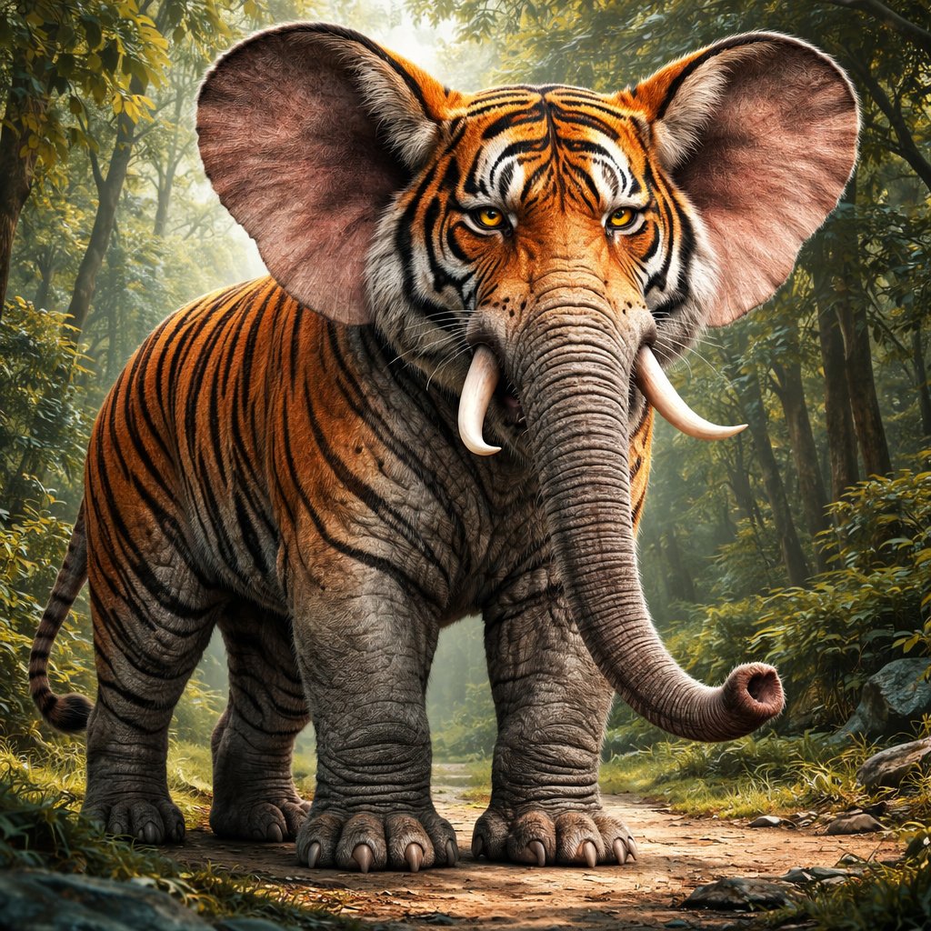 Tiger mixed with a elephant