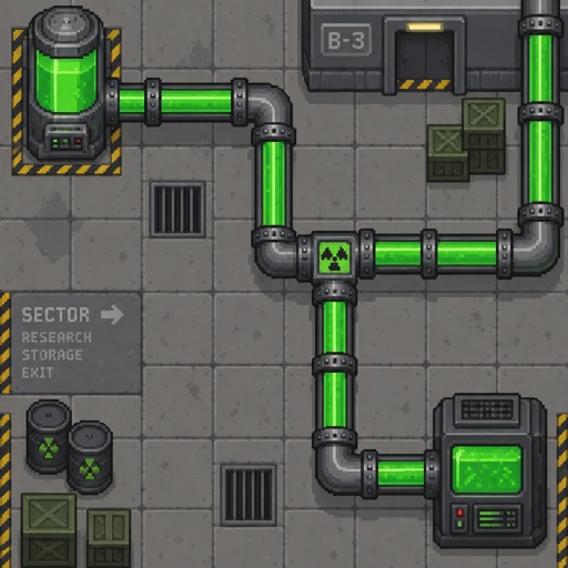  Pipes carrying glowing liquid for a fantasy game set in modern times, top down style