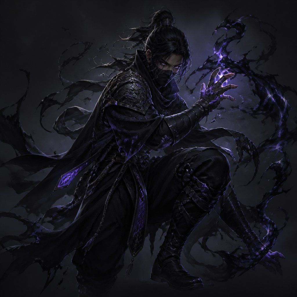 ninja male summoning shadows
