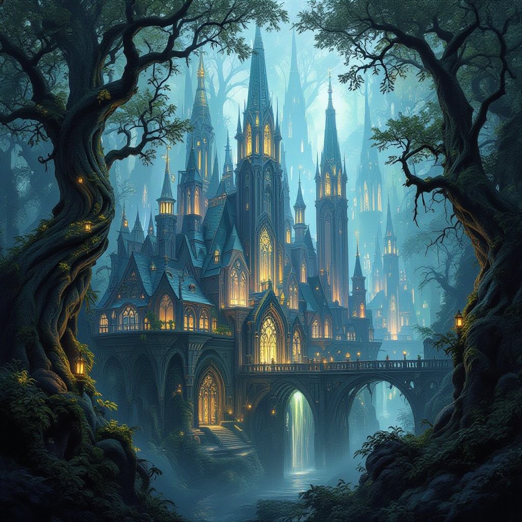 Elven city in the woods