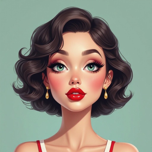 Create a character lady who has attitude but is funny looking and loves lipgloss 