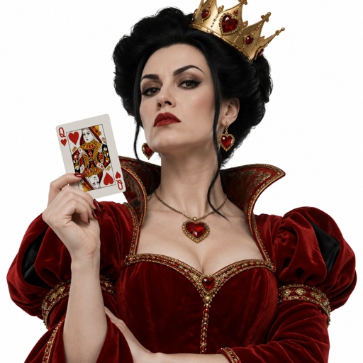 Queen of hearts with a crooked crown