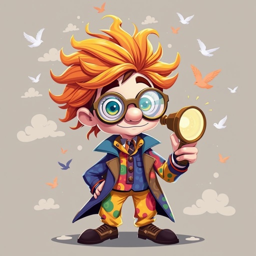 Create a character who is a goofy looking detective, who is confident. But funny looking.