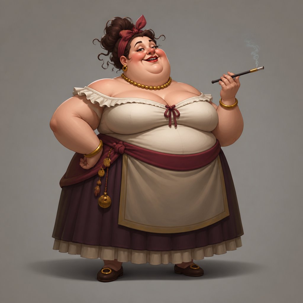 Create funny looking fat woman