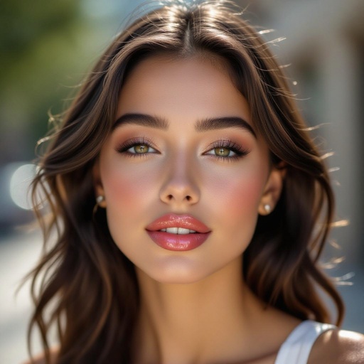 Create a character girl who is funny but about fashion and loves lipgloss