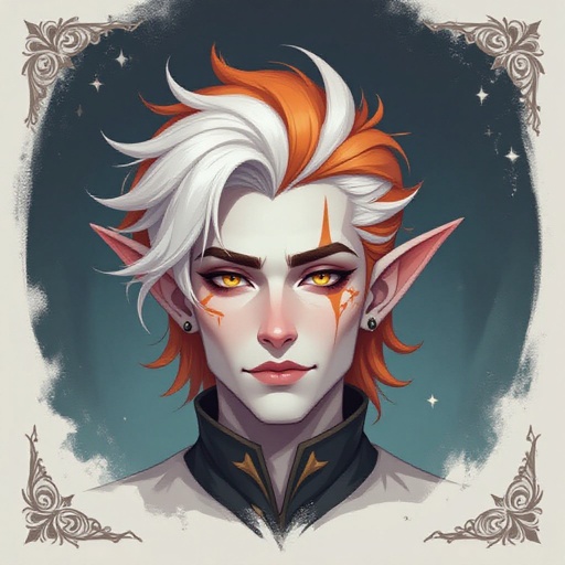 Drow bard with a Nemo hair style and a bored look I’m his face 