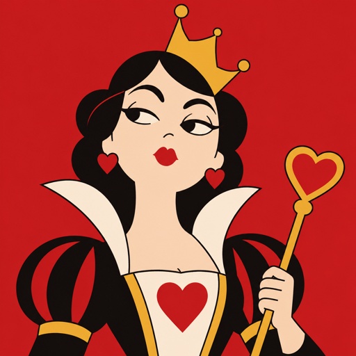 Queen of hearts with a very crooked crown