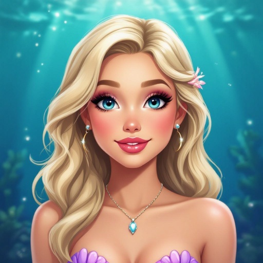 A blonde mermaid with a navel piercing 