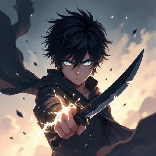 Telekinetic and dark manipulation powers boy teenager 17 years old dark and mysterious and quite with bad past with Heterochromia eyes who has a shadow blade