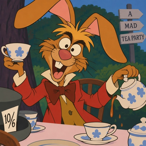 The mad hare for Alice in wonderland 