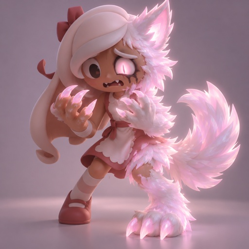 Ginger from Dandy’s world turning into a Opalite Werewolf 