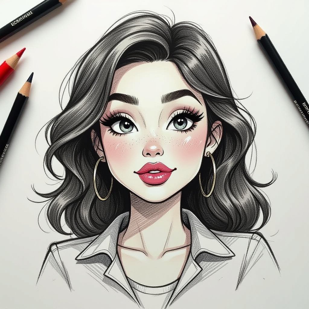 Create a character lady who has attitude but is funny looking and loves lipgloss 