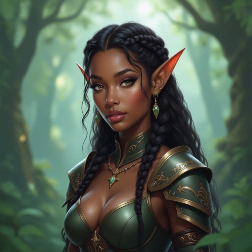 black woman with elf ears