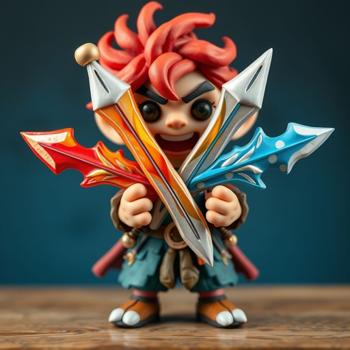 2 swords crossed with fire and ice coming from them
