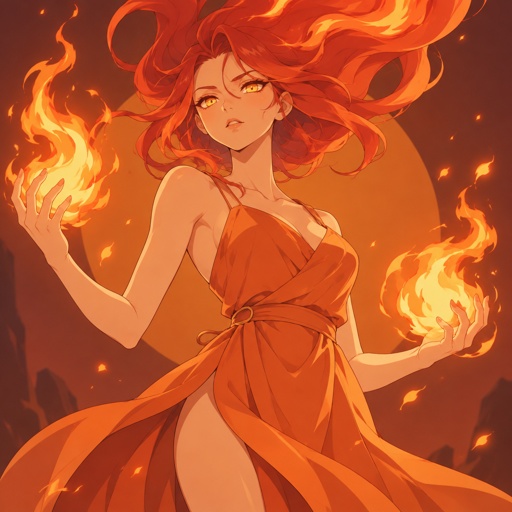 Female fire elemental 