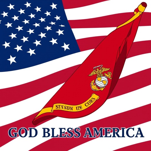 USA flag Marine Corps flag God Bless America 
