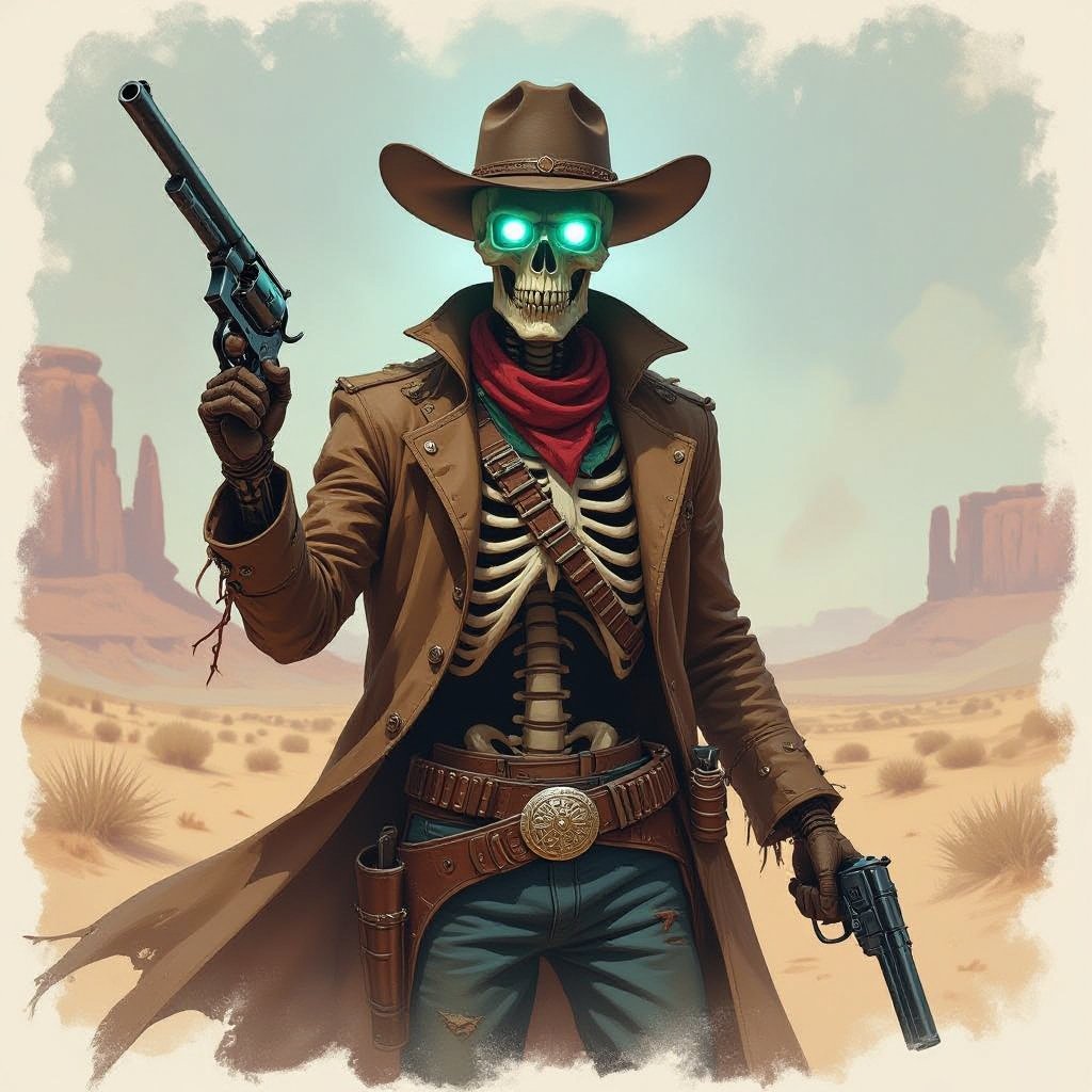 Western cowboy skeleton