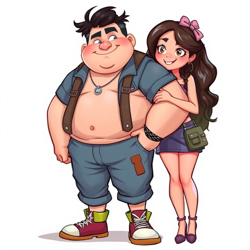 Create a adult character head to toe and full body. who is chunky , funny looking but swears he’s a lover boy.