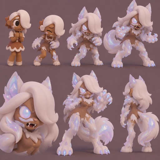 Ginger from Dandys world turning into a Opalite werewolf 