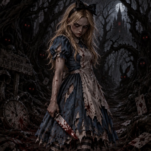 Alice from Alice in wonderland has a grudge 