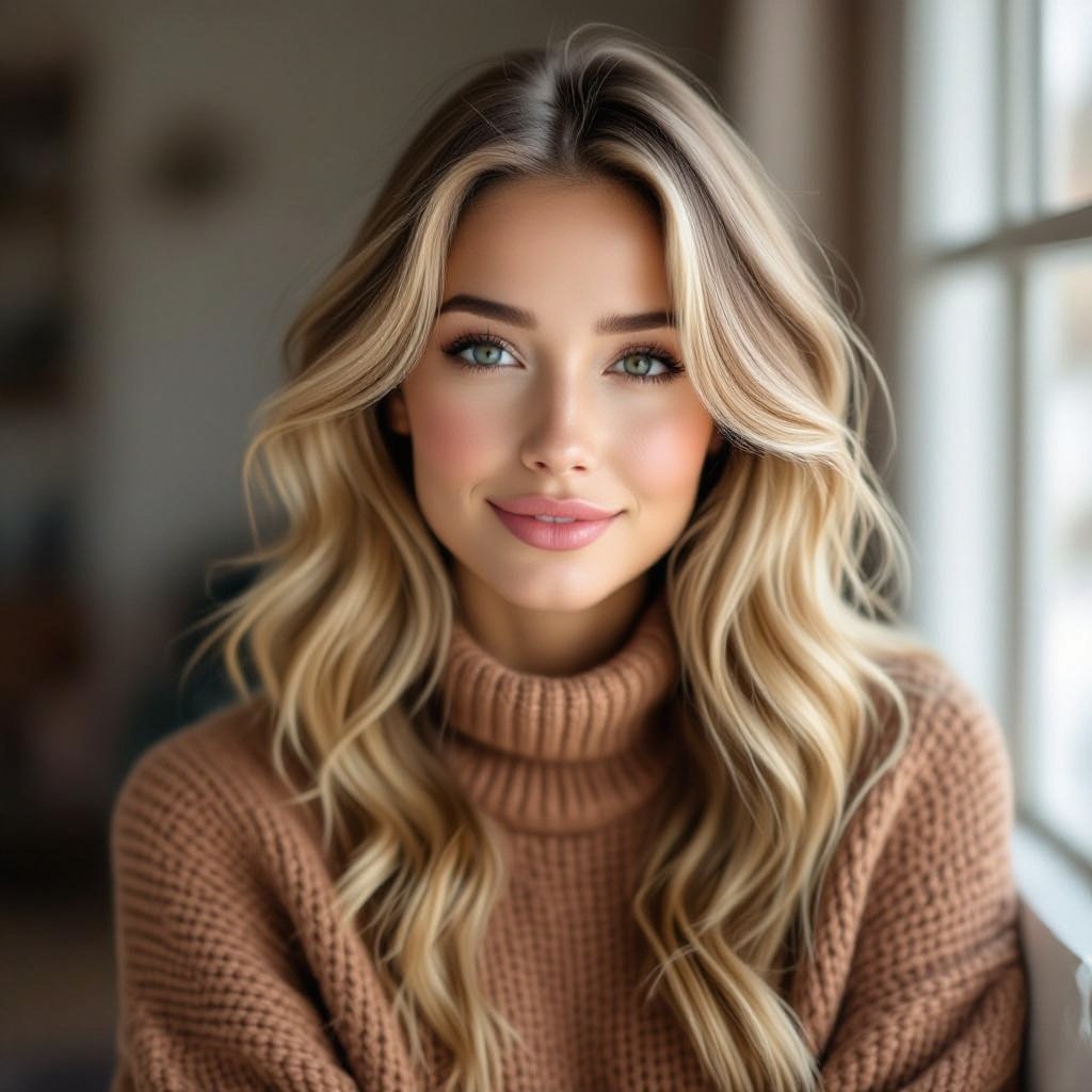 Female cozy body beautiful blond 