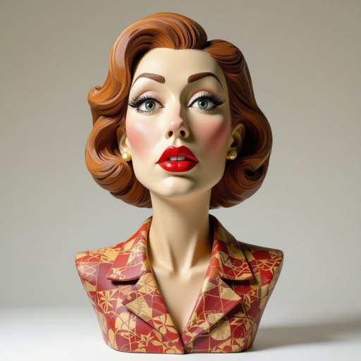 Create a weird looking character showing there whole body head to toe, a lady who will has attitude but is funny looking and loves lipgloss 