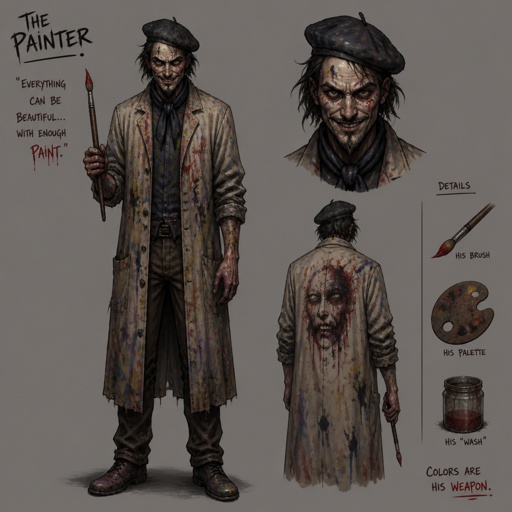Male villain, creepy, the painter