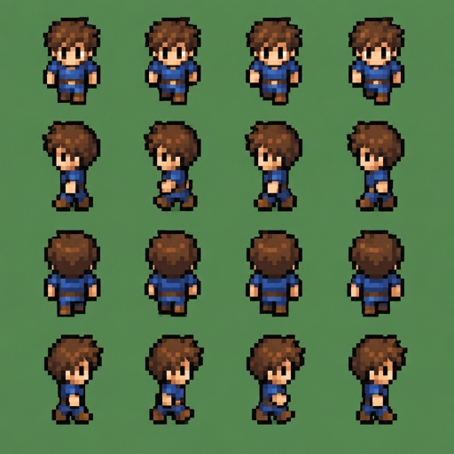 Character sprite base for a game, top down style