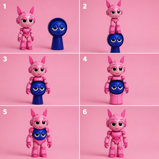 Pinki from Sprunki as Elita One merging her legs onto Jevin from Sprunki and then her arms and then her Body and lastly her head and helmet