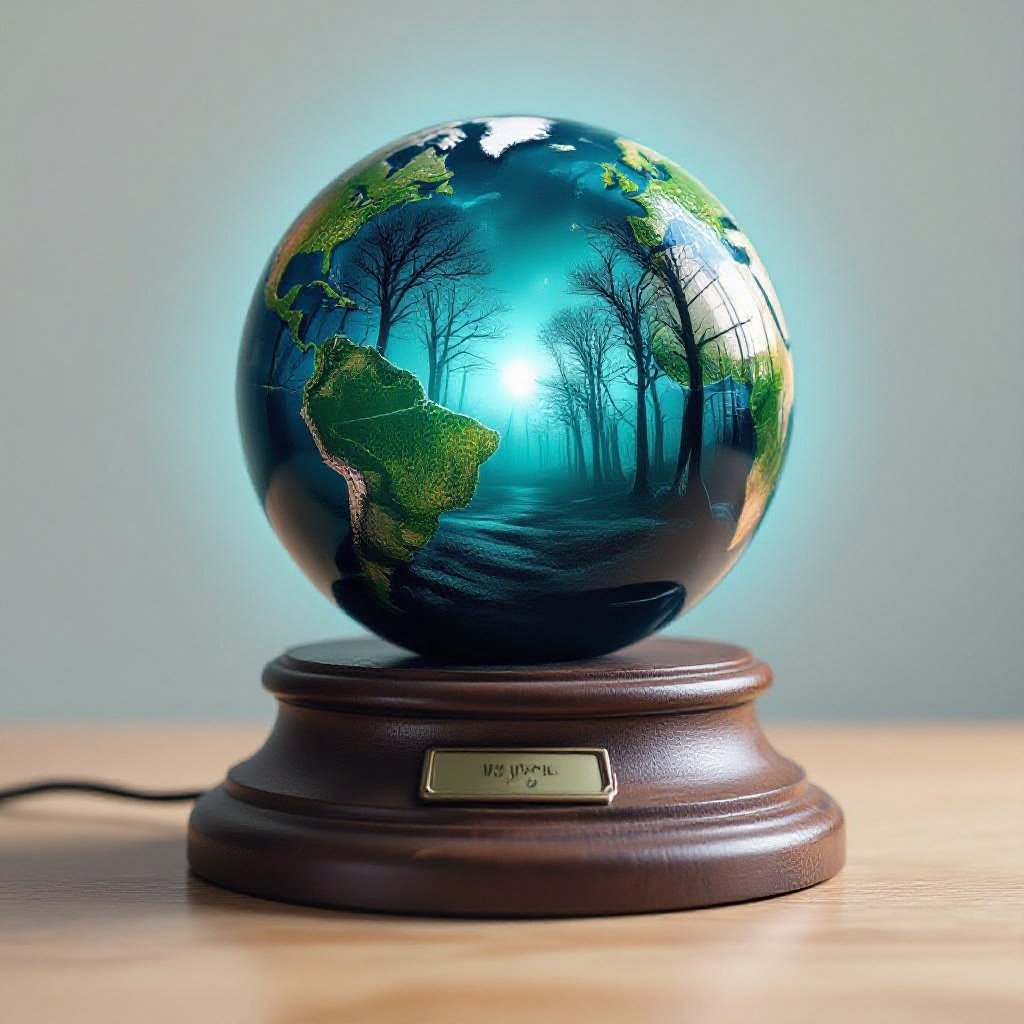 horror glowing globe