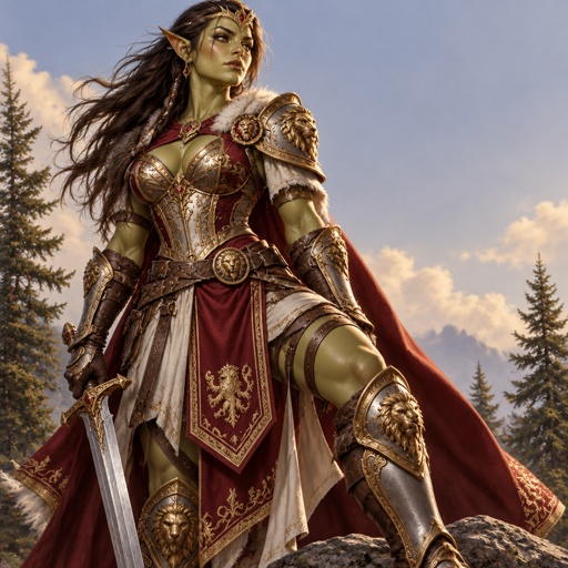 a painting of a woman in armor holding a sword