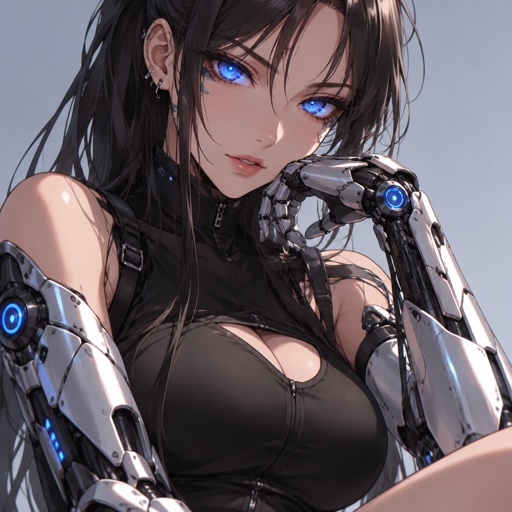 Beautiful woman, various cybernetics