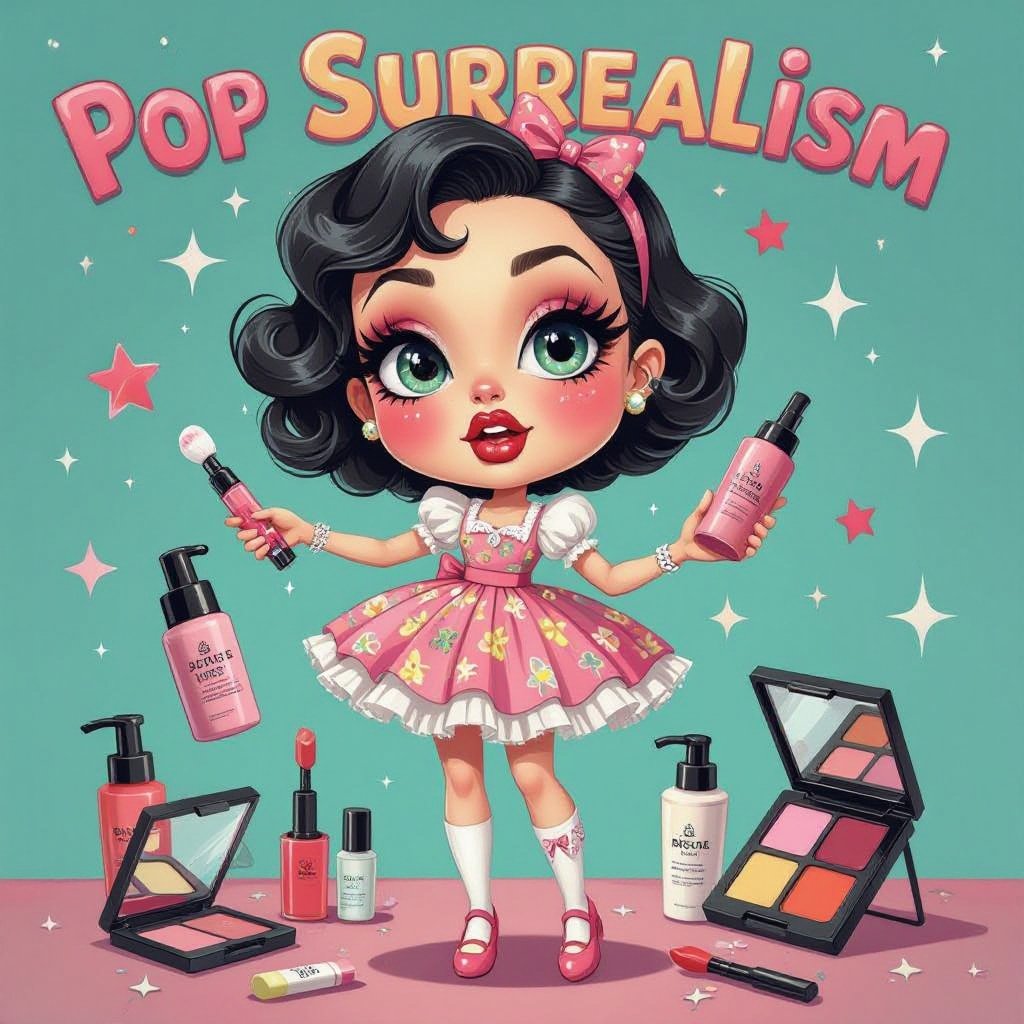 Create a character showing there whole body head to toe, a lady who loves beauty products