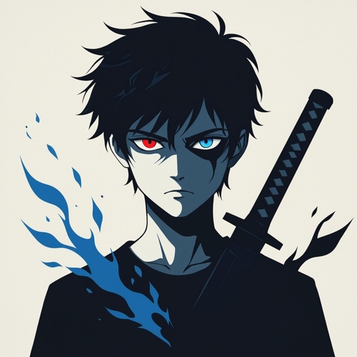 Telekinetic and dark manipulation powers boy teenager 17 years old dark and mysterious and quite with bad past with Heterochromia eyes who has a shadow blade