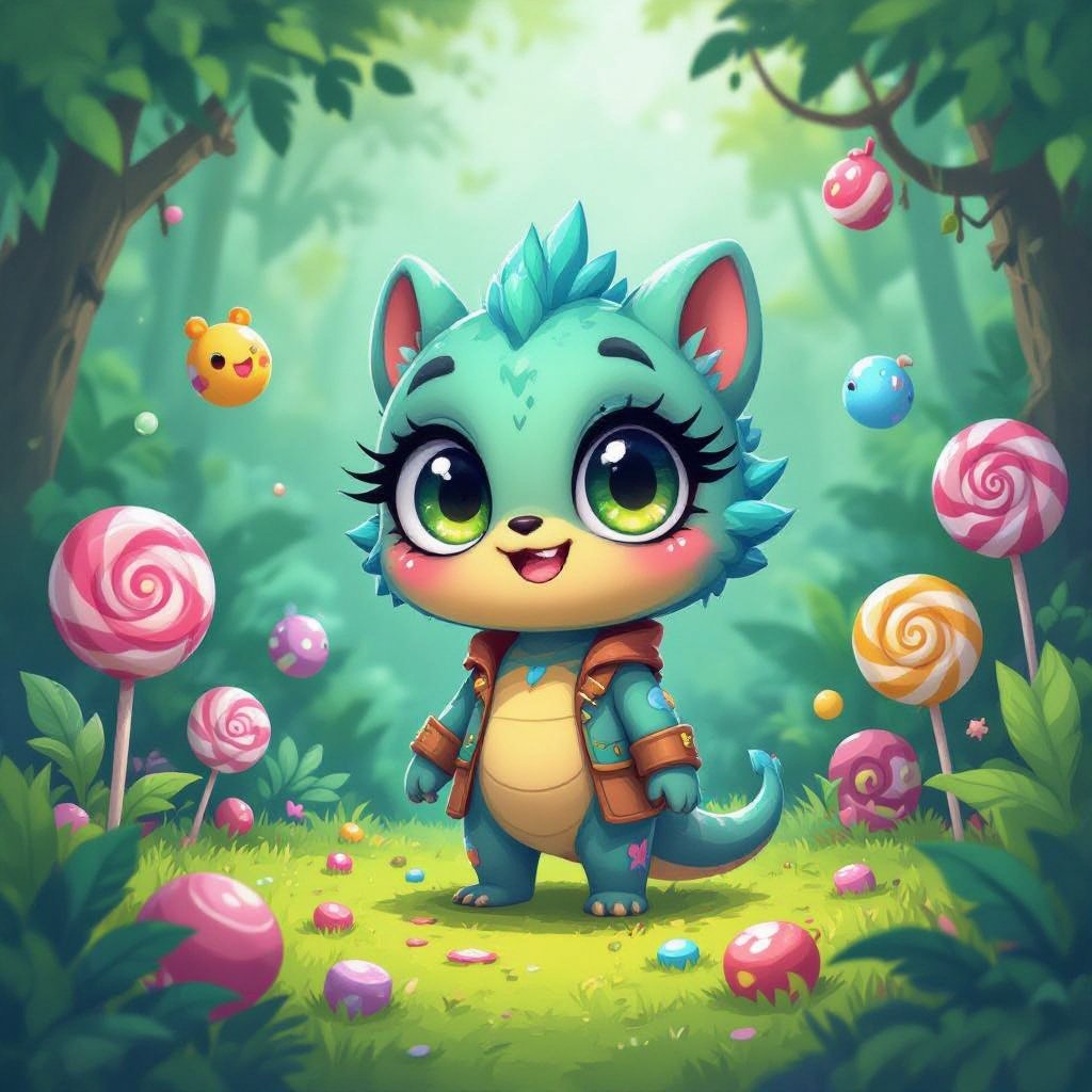 Create a chibi character who lives in the jungle