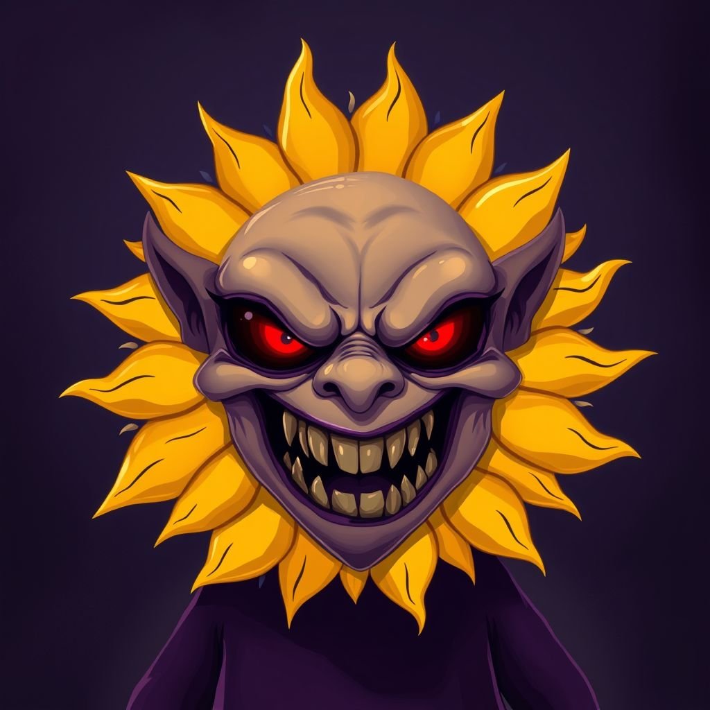 Evil teletubby baby sun face