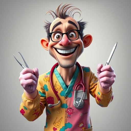 create a doctor. Who is funny human looking from head to toe. And he always immediately results to surgery for anything even small things. So please be sure to show his whole outfit head to toe.