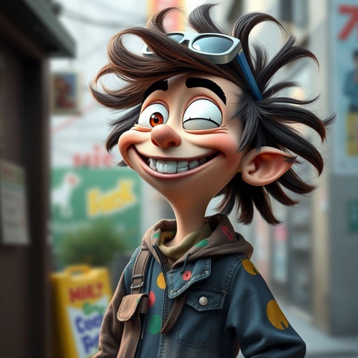 Create a character who is funny with no neck
