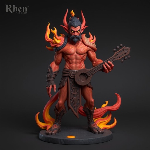 Create a character: battle hero Rhen the Fire-Singer – A lean, muscular man