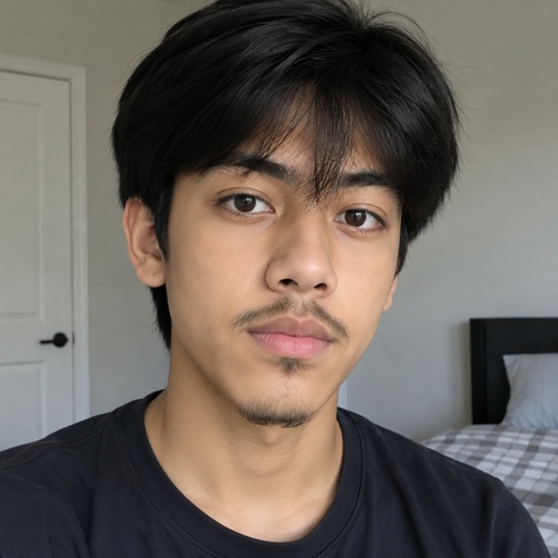Petit Goatee Beard Pencil Mustache Teen Boy Black Hair 