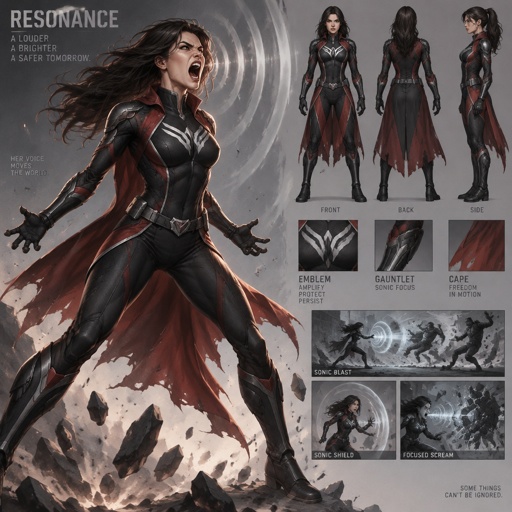 Superhero with enhanced scream abilities, cool costume