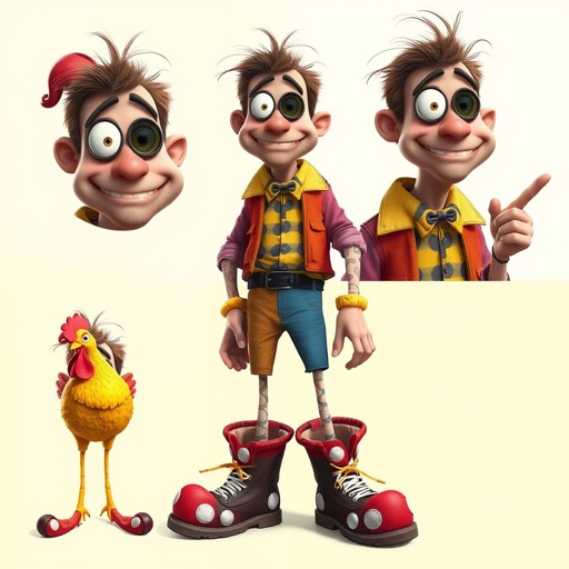 Create a funny guy name one eye Willy, who has one eye patched, show entire body head to toe 