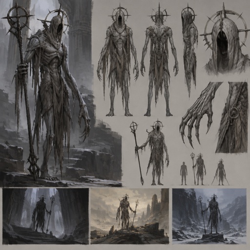 location swapping grey scary guardian humanoid creature