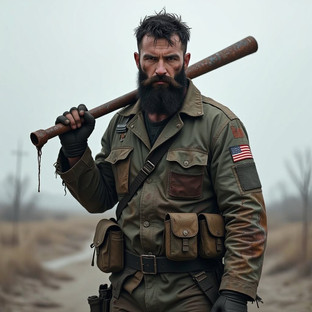 A man black man with a black beard and black hair wearing a vet uniform