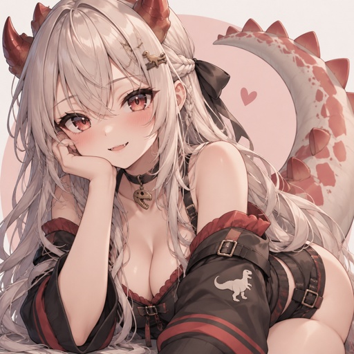 Dinosaur girl, beautiful, 