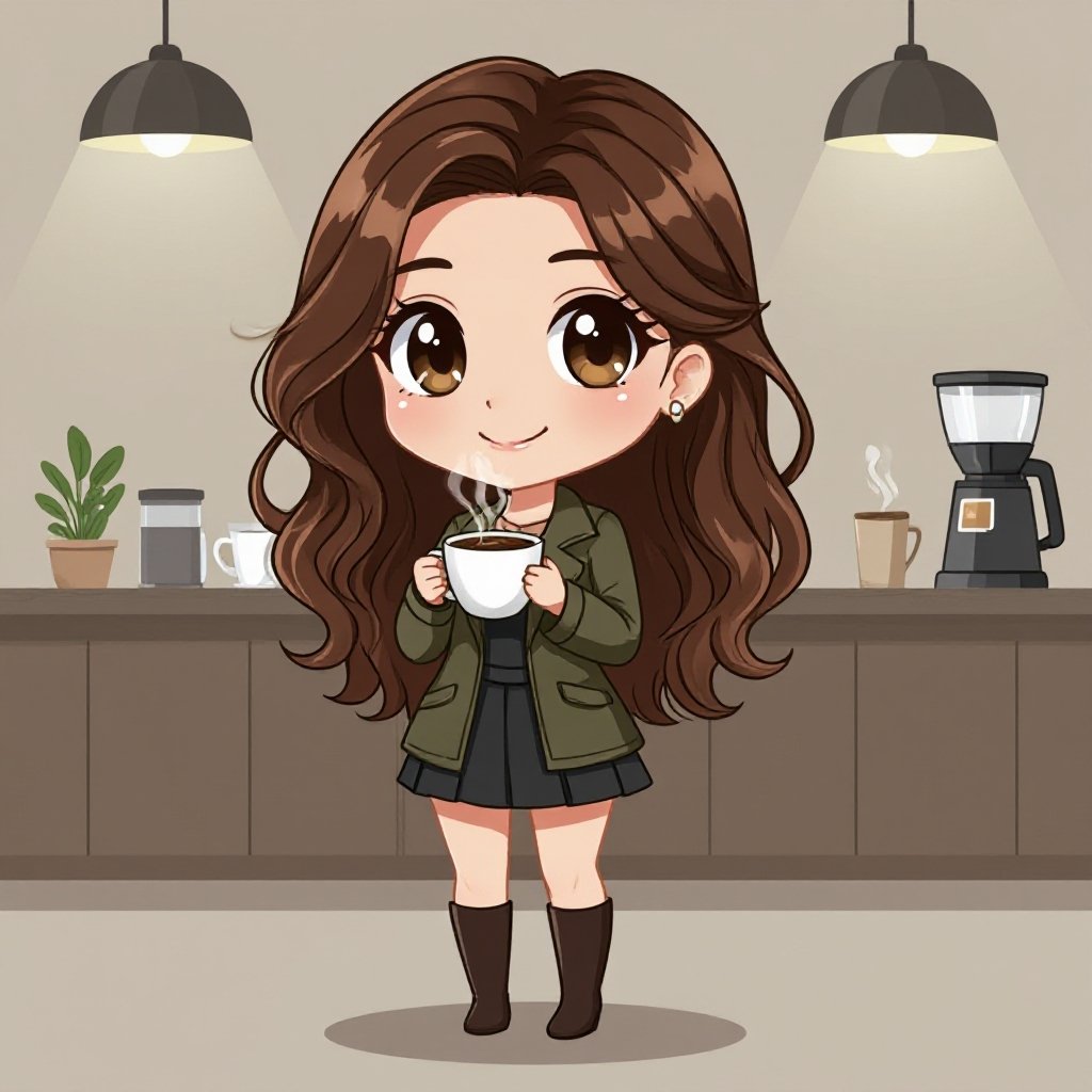 Lady who loves coffee 