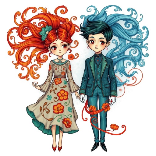 Cold color palette for one twin a girl Warm color palette for one boy twin