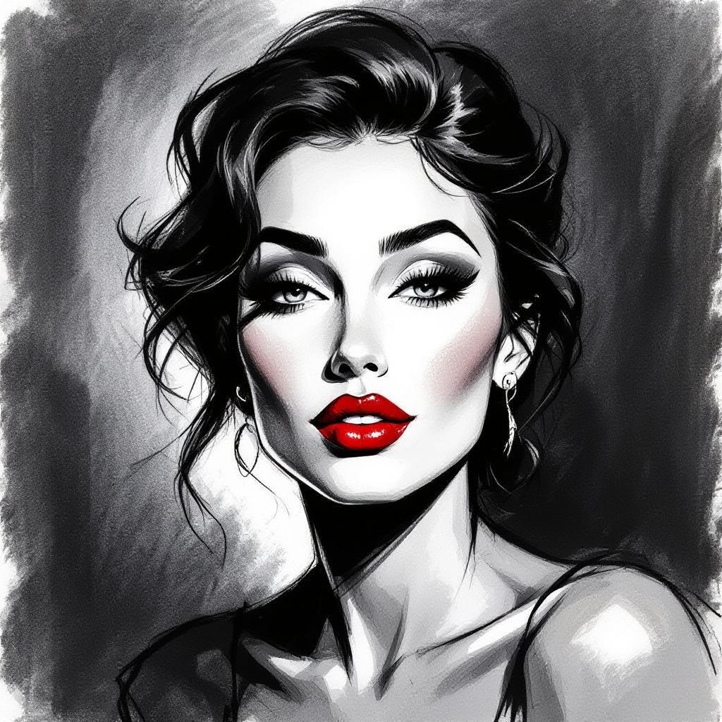 Create a character lady who has attitude but is funny looking and loves lipgloss 