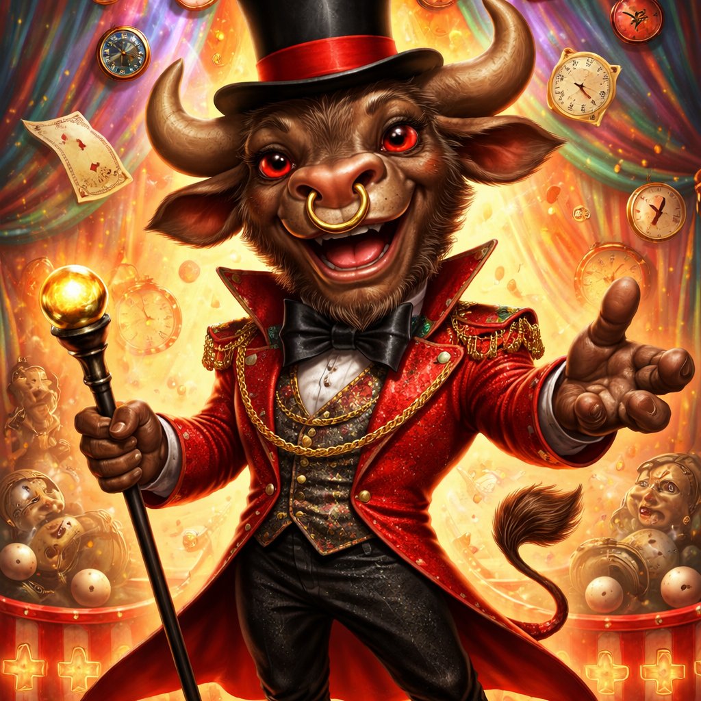 A medium brown Greek Minotaur with a well~proportioned figure that works at freak show as ringmaster. That has gifts/abilities like Reality Rejection, Time Manipulation (Chronokineses), Zoolingualism (Language of Cattle only), Human Speech.